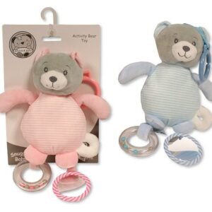 Baby Bear Activity Toy with Rattle Ring, Crinkle Paper and Mirror