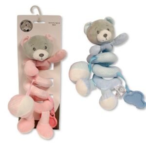 Baby Bear Spiral Activity Toy with Squeaker Ball and Teether