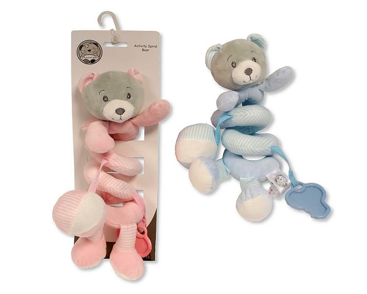 Baby Bear Spiral Activity Toy with Squeaker Ball and Teether