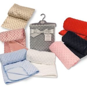 Baby Velour Bubble Wrap with Fleece Back and Satin Trim