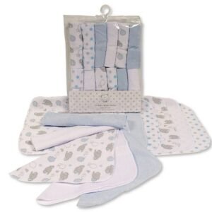 Baby 12 Pieces Wash Cloth Pack - Sky