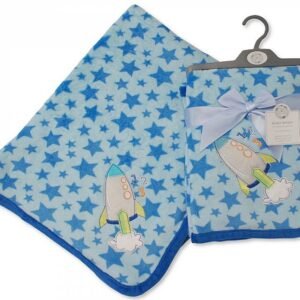 Baby Coral Fleece Wrap - Space Ship