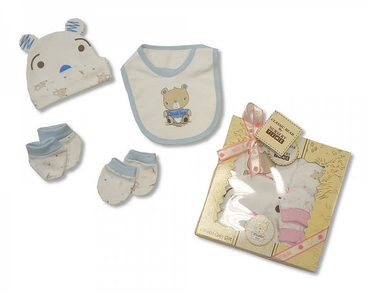 Baby Cotton Gift Set - 4 pcs - Classic Bear