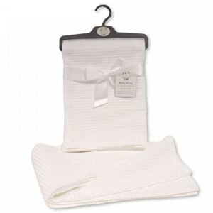 Baby Cotton Waffle Wrap - Plain White