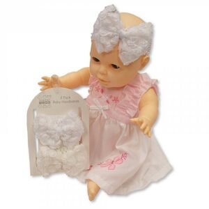 Baby Girls Headband 2 Pack - Cream/ White - 0723