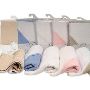 Baby Hooded Towel - Plain Colour/White