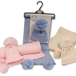 Baby Pompom Wrap and Hat Set