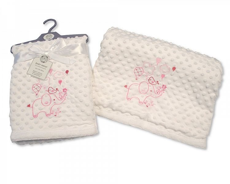 Baby Soft Velour Dotted Wrap - Pink