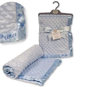 Baby Velour Bubble Wrap with Satin Trim - Prince
