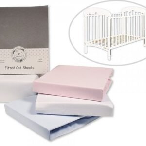 Cotton Cot Sheets - Fitted - 2 Pack