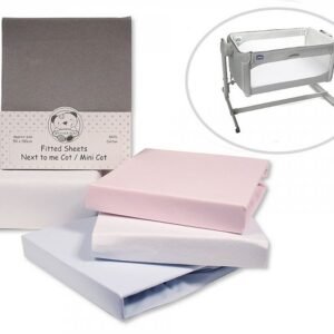 Cotton Next-To-Me Crib Sheets - Fitted - 2 Pack