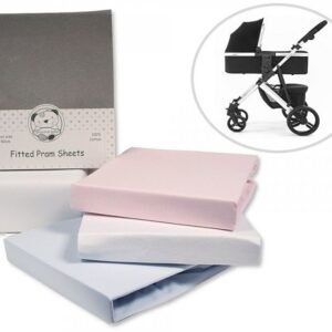 Cotton Pram Sheets - Fitted - 2 Pack