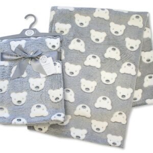 Printed Baby Wrap - Teddy - Grey