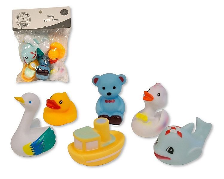 Squeaky Baby Bath Toys - Pack of 6 Different Toys