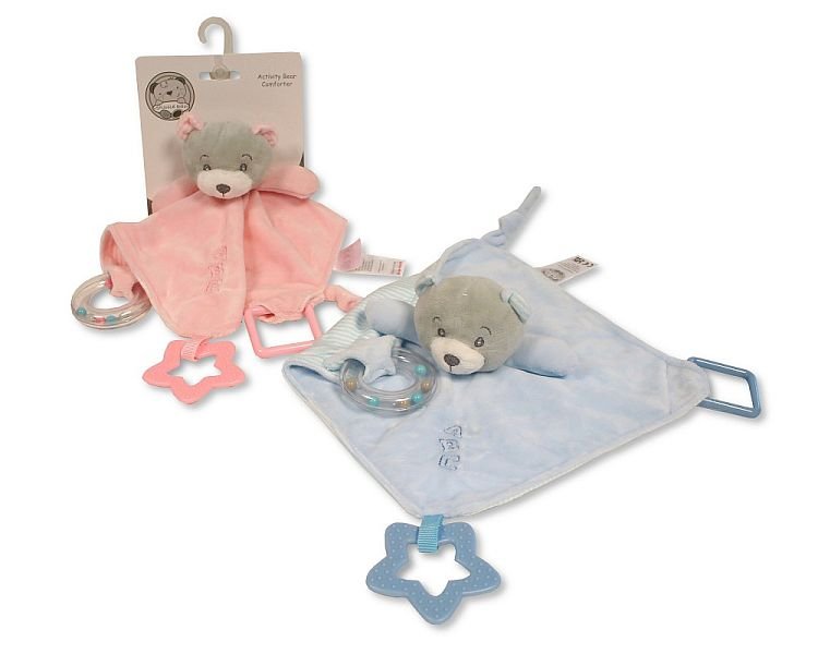 Baby Bear Comforter with Rattle, Ring and Teether