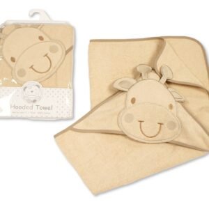 Baby 3d Hooded Towel - Giraffe - Full Taupe