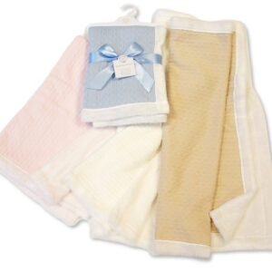 Baby Cable Knit Wrap with Fur Edge