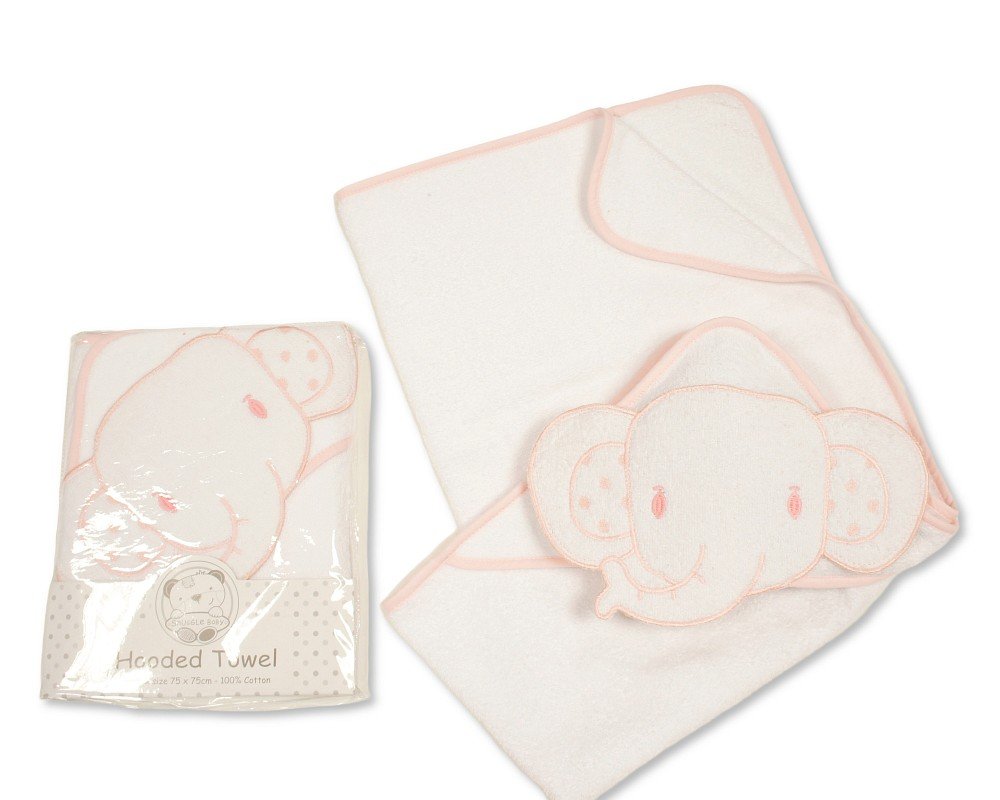 Baby 3d Hooded Towel - Elephant - White/Colour - Image 2