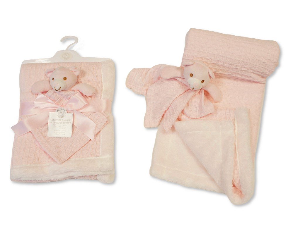 Baby Cable Knit Blanket with Comforter - Image 2